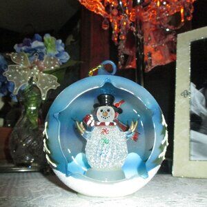 Blown Glass Snowman Globe